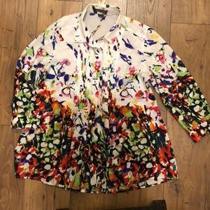 Chelsea & Theodore Abstract Tuxedo Floral Shirt